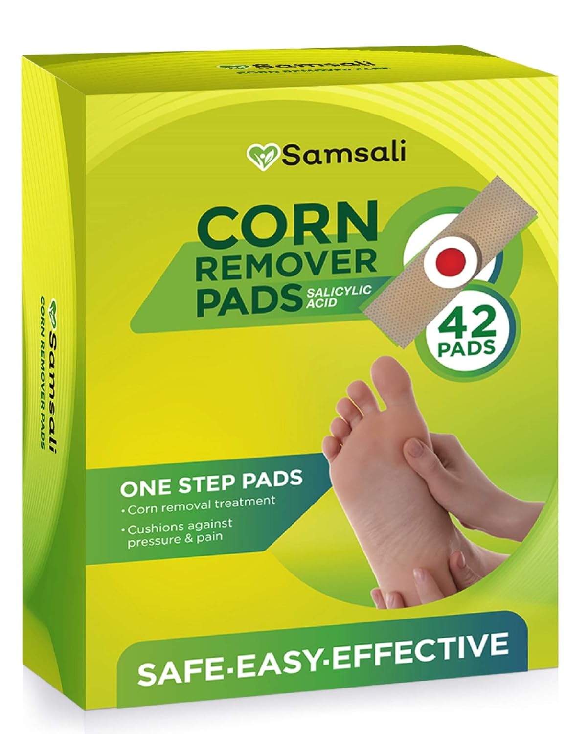 Samsali Corn Remover, 42 Corn Remover Pads, Toe Corn and Callus Removal, Corn Treatment Pads, Best Corn Remover Pads for Foot Corn Removal, 42 Pads