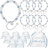 Tondiamo Bridesmaid Proposal Bracelets with Heart and Jewelry Pouches I Can't Say I Do Without You Pearl Beaded Bridesmaid Proposal Gifts for Bridal Shower Favor