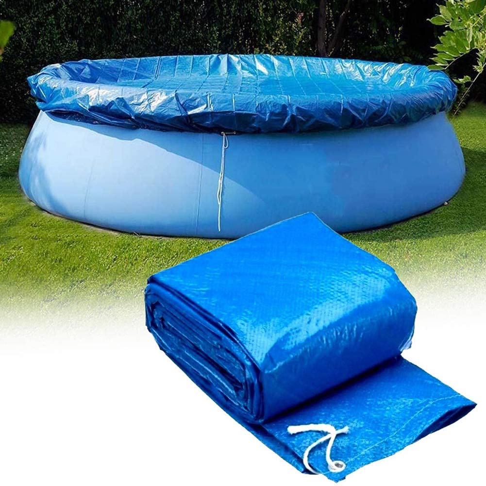 Ostop Round Pool Cover 183cm Diameter, Swimming Pool Cover,Waterproof Dustproof PE Tarpaulin for Easy Set and Outdoor Inflatable Household Swimming Pools Frame,Blue