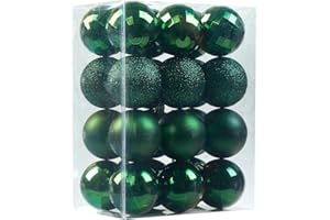 Emopeak 24Pcs Christmas Balls Ornaments Tree Ornaments for Xmas Tree Holiday Wreath Garland Decor Ornaments Birthday Valentin