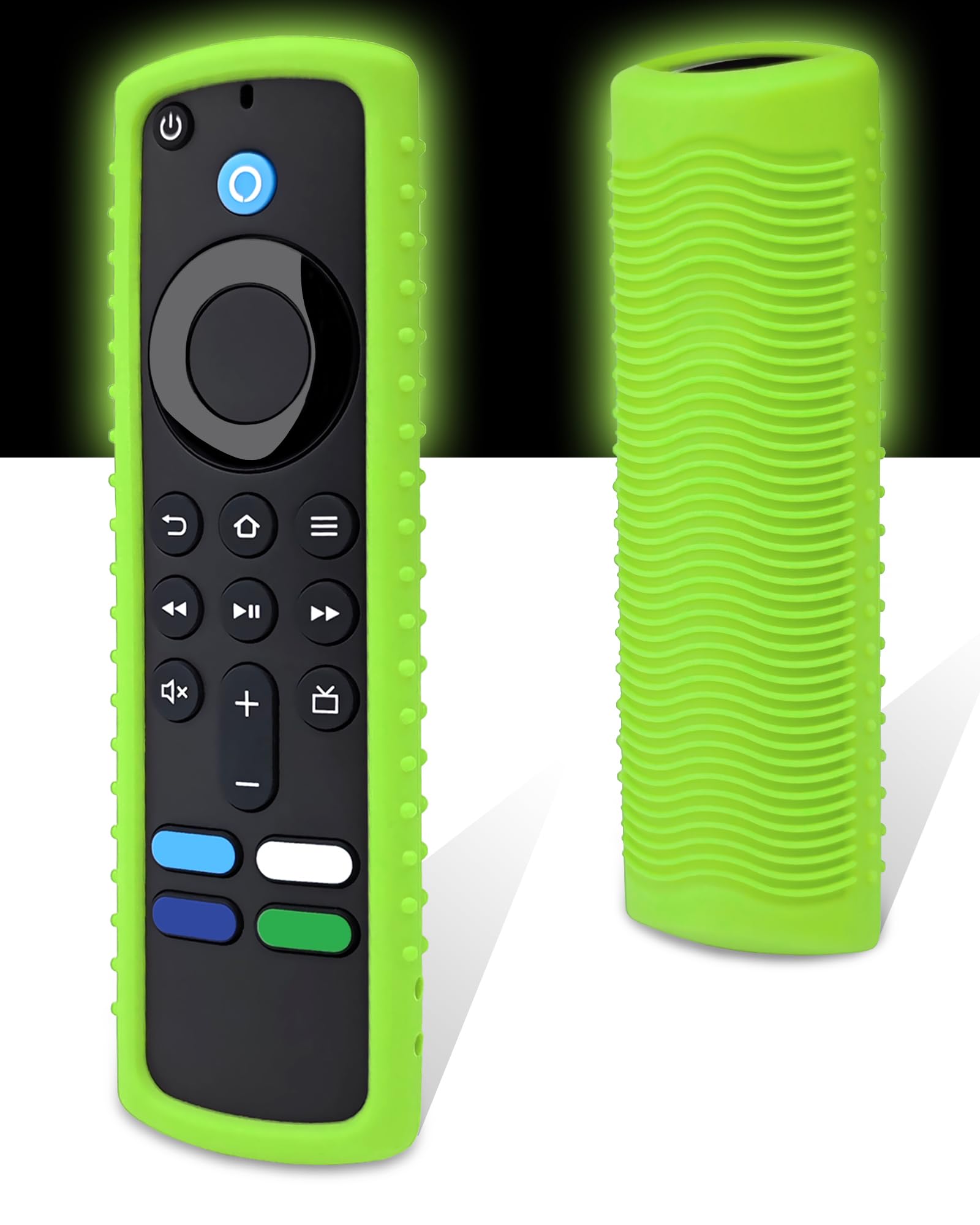 Firestick Remote Protective Cover, Silicone, DropProof & DustProof, Washable, Compatible with Most Fire Stick 4k/Max Voice Remote Case - Luminous Green