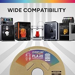 OVERTURE PLA Filament 1.75mm, Neatly Wound 3D