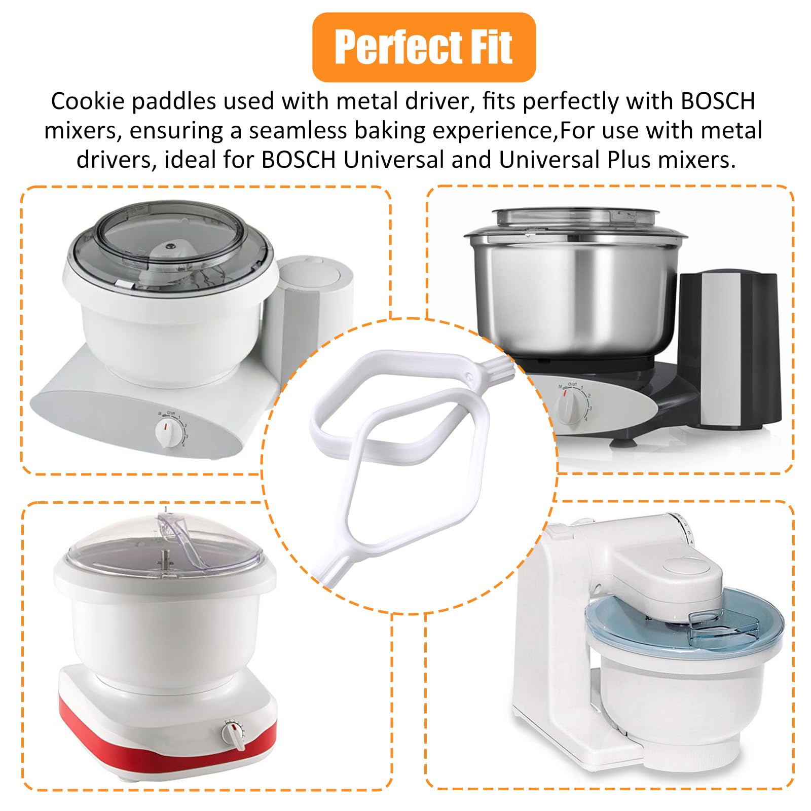 Cookie Paddles for Universal Kitchen Machine-Designed for Use With Metal Drivers,Food Grade Ideal for Universal and Plus Mixers