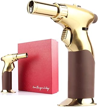 Powerful Dual Flame Style Triple Adjustable Flame Size In One Hand Butane Torch By Inzaynity Refillable Culinary Kitchen Torch Continuous Flame Lock Soldering Cooking Bbq Creme Brulee Welding Resin Torches Amazon Canada
