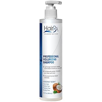 Hairrx Professional Volumizing Shampoo With Pump Luxurious Lather Coconut Scent 10 Ounce