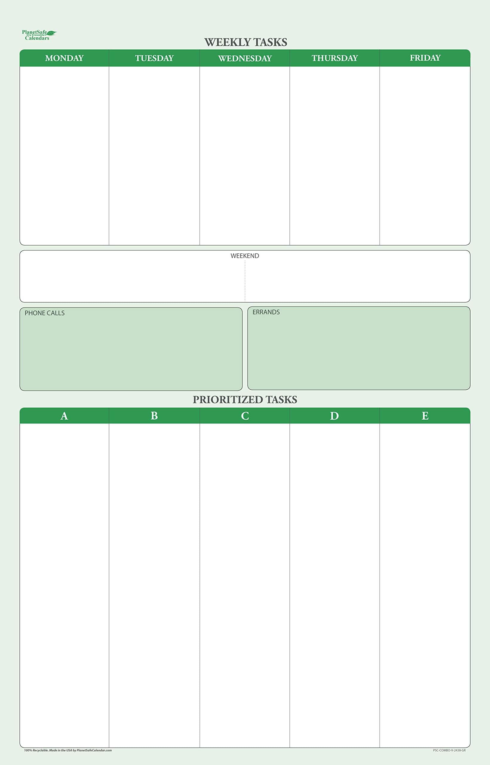 Erasable Personal wall Planner 24 in. x 41 in.