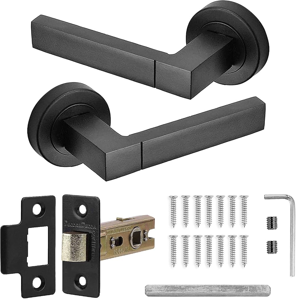 Decoranddecor Lumina Matt Black Internal Door Handles – Aluminium Sets