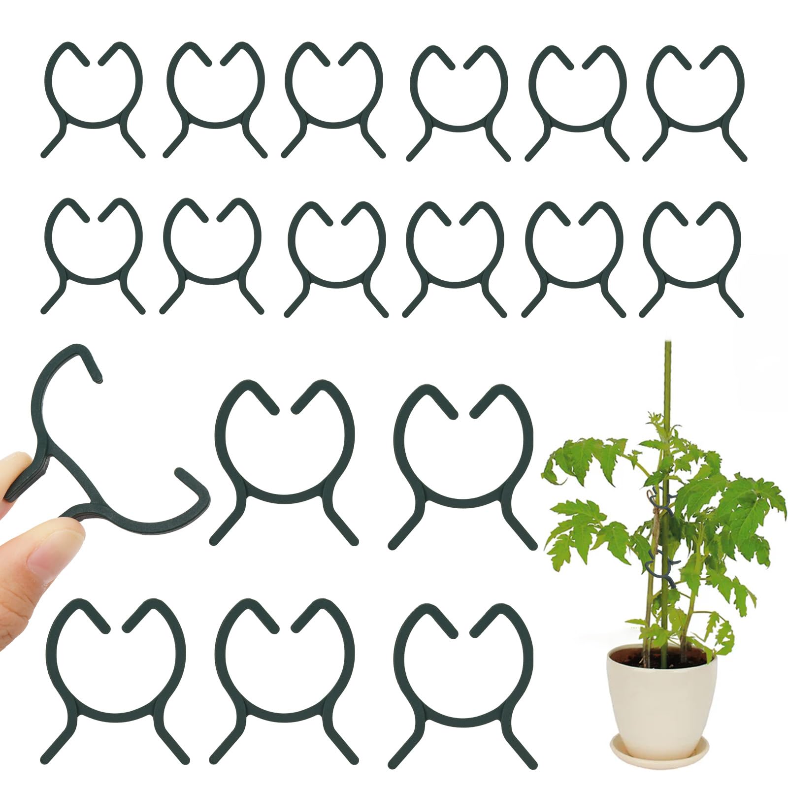 KINGLAKE 200 Pcs Plant Clips Garden Clips Vine Fixing Clips for Plant Stem Support (2 Sizes)