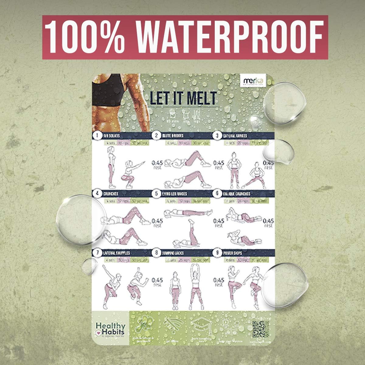 merka Women's Home Gym Workout Posters – Exercise Routine Planners and Erasable/Reusable Health & Fitness Chart – Designed by Women, Great for Beginners – Set of 10 Thick Plastic Posters : Sports & Outdoors