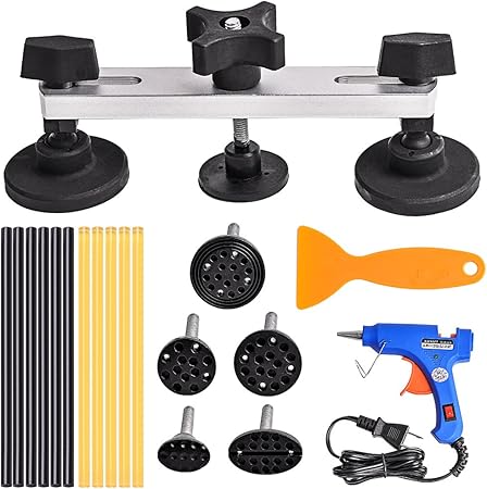 Amazon 車の凹み直し デントリペアツール Diy修理工具 ブリッジ型引っ張り工具 グルー接着式 T型スコップ 和文説明付き ボディ フェンダー補修ツール 車 バイク