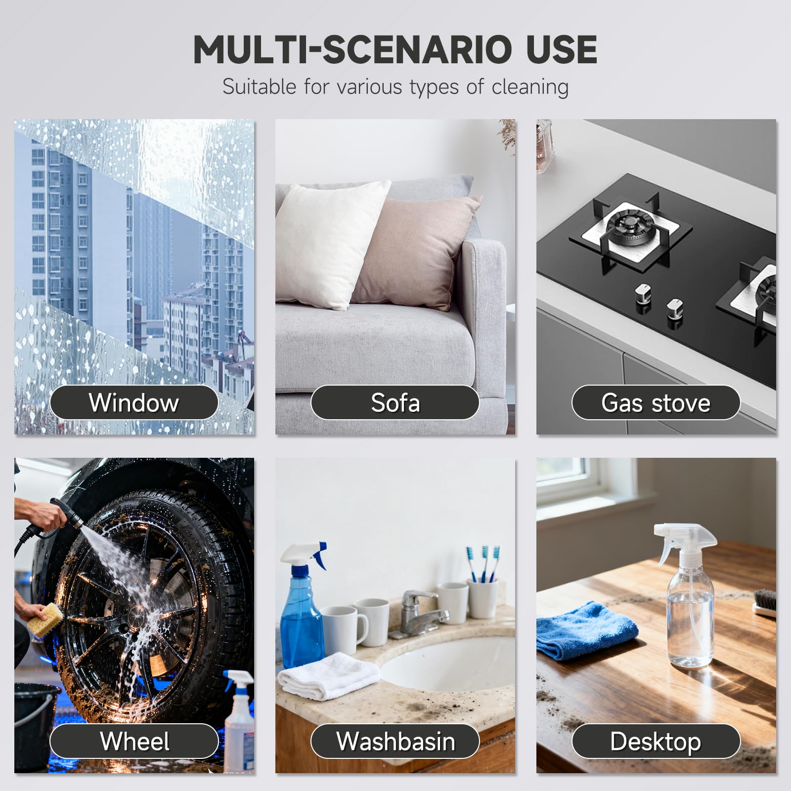 Goodtrust Steam Cleaner, Portable Steamer for Cleaning, Multipurpose Cleaning Steamer with Replacement Heads for Home, Dirt, Grease, Grout, Tile,Floor, Car Detailing