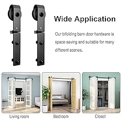 CCJH 60" Bi-Folding Sliding Barn Door Hardware Kit