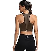 Fihapyli ICTIVE Sports Bras for Women Wirefree Padded Racerback Mesh Back Workout Yoga Running Bra﻿