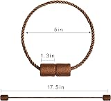 OCIOLI 4 Pack Magnetic Curtain Tiebacks Coffee Twist Rope with Magnets view 5