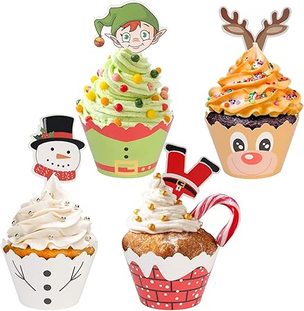 Torta Per Pranzo Di Natale.Zoomsky Toppers Cupcake Natale 24 Pcs Mini Pirottini Per Torte Babbo Natale Pupazzo Di Neve Renna Elfo Verde Torta Da Forno Tavolo Da Pranzo Decorazioni Natalizie Partito Amazon It Casa E Cucina