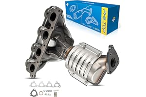 PHILTOP Front High FLow Stainless Steel Catalytic Converter Compatible with Honda Civic 1.6L 1996-2000, Civic del Sol 1.6L 1996-1997 Replace# 40248, 642597, 16096, 50602, 674439, 4340(EPA Compliant)