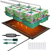 Seed Starter Trays with Grow Lights and Heat Mat, 72 Cells Seed Starter Kit with Lights, 3 Lighting Mode, 4 Timing Set, Germination Kit for Seed Starting Trays with High Humidity Control Domes
