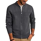 PJ PAUL JONES Mens Full Zip Cardigan Sweater Stand Collar Regular Fit Knit Sweaters