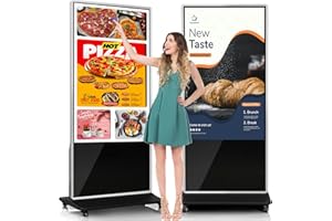 KEINONE 65" 4K LCD Touchscreen Digital Signage Display, Indoor Floor Standing Advertising Player, Commercial Digital Signage Kiosk with Auto AD Player, HDMI WiFi Bluetooth Input, Android 12.0 Black