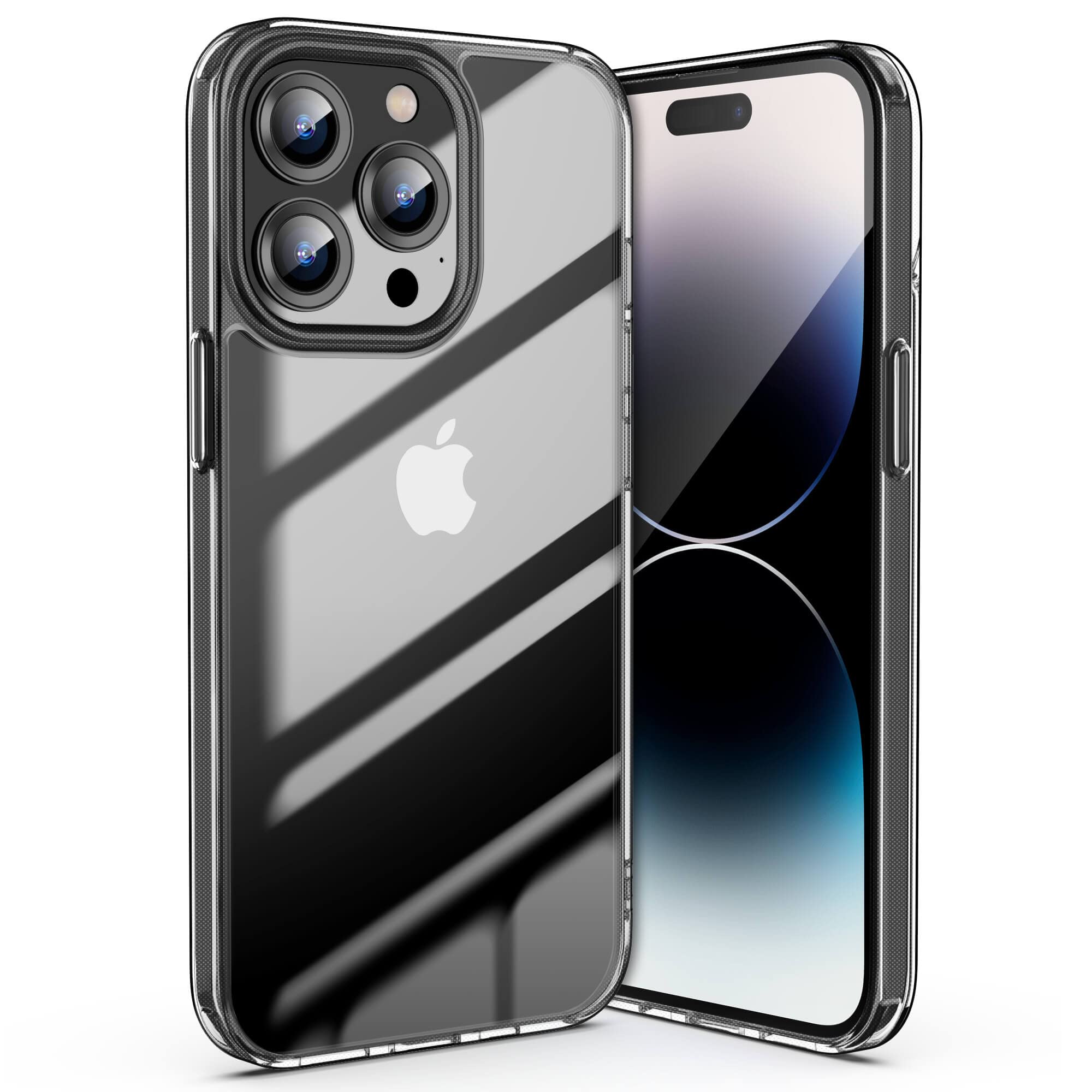 ULAK Compatible with iPhone 14 Pro Max Case Clear with Color Border, Hybrid Shockproof Protective Phone Case, Slim Transparent TPU Bumper Cover for iPhone 14Pro Max 2022 6.7 inch, Pink