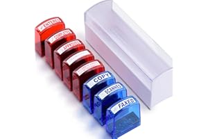 Bertiveny 8 PCS Office Stamps Self Inking Set for Copy Scanned Paid Approved Completed Faxed Entered Business Stamps with Tray for Office Stamp Set Message Stamper Account Stamp Paper Work Stamps