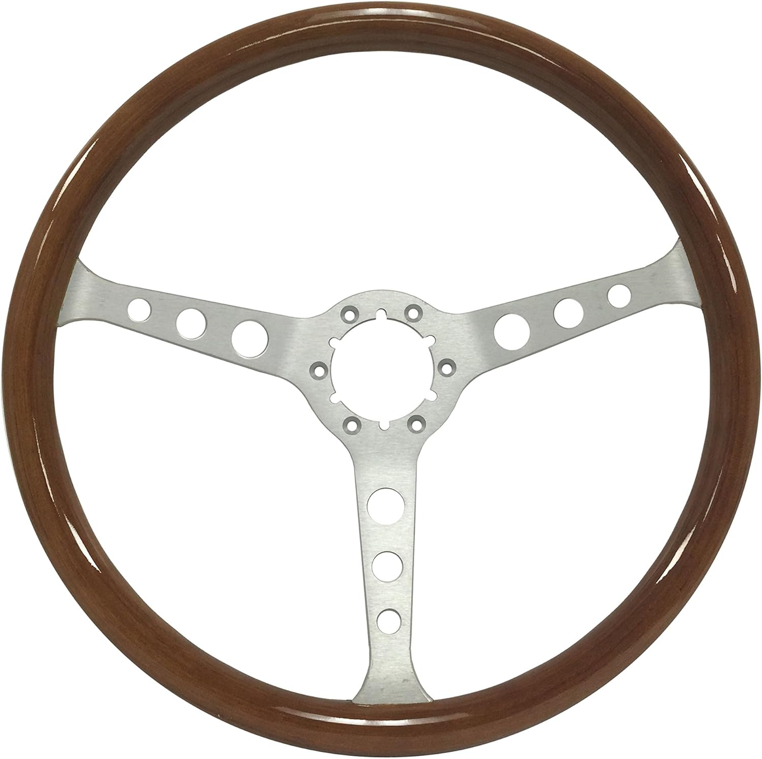 Volante S6 Classic Walnut Wood Steering Wheel Brushed Kit compatible