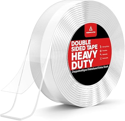HOMMAND Double Sided Tape Heavy Duty Nano Mounting Tape 3 cm x 3 cm x 2 mm