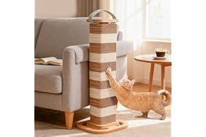 CHEERHOME PETS Cardboard Cat Scratching Post 24.2 Inch, Cat Scratcher for Indoor Cats Scratch Board for Kittens or Smaller Cats