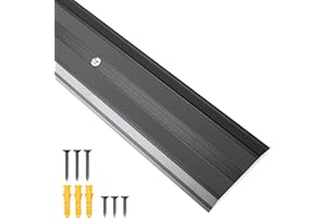 Heainaiyoo Aluminum Floor Transition Strip Doorways, Black Metal Door Threshold for Joining Floor Gaps, Carpet, Threshold Cover, Floor Tiles, Size 36 x 2.4 x 0.1 in