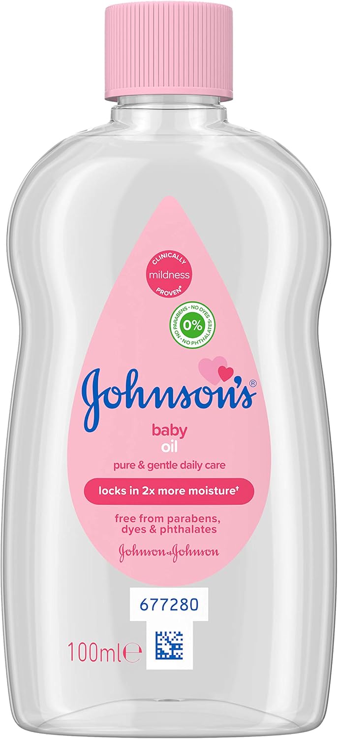 JOHNSON'S Baby Oil 100 ml, Leaves Skin Soft and Smooth, Ideal for