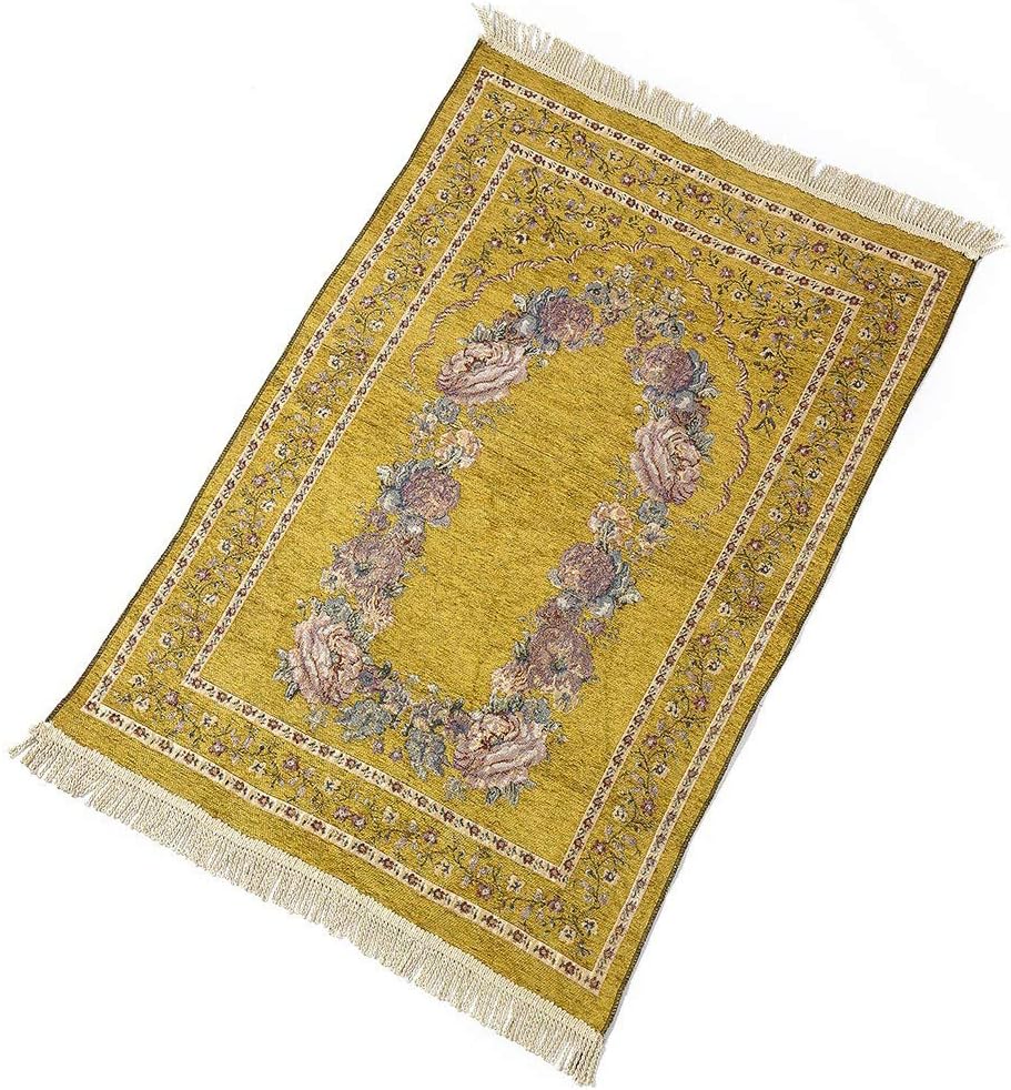 nago0 Portable Prayer Mat - Anti Slip Foldable Soft Exquisite Floral Prayer Rug Decoration Gifts