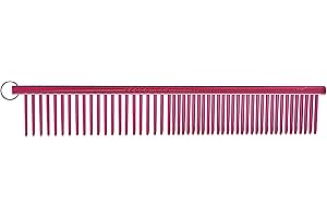 Resco US-Made Combination Comb for Dogs and Cats, Red