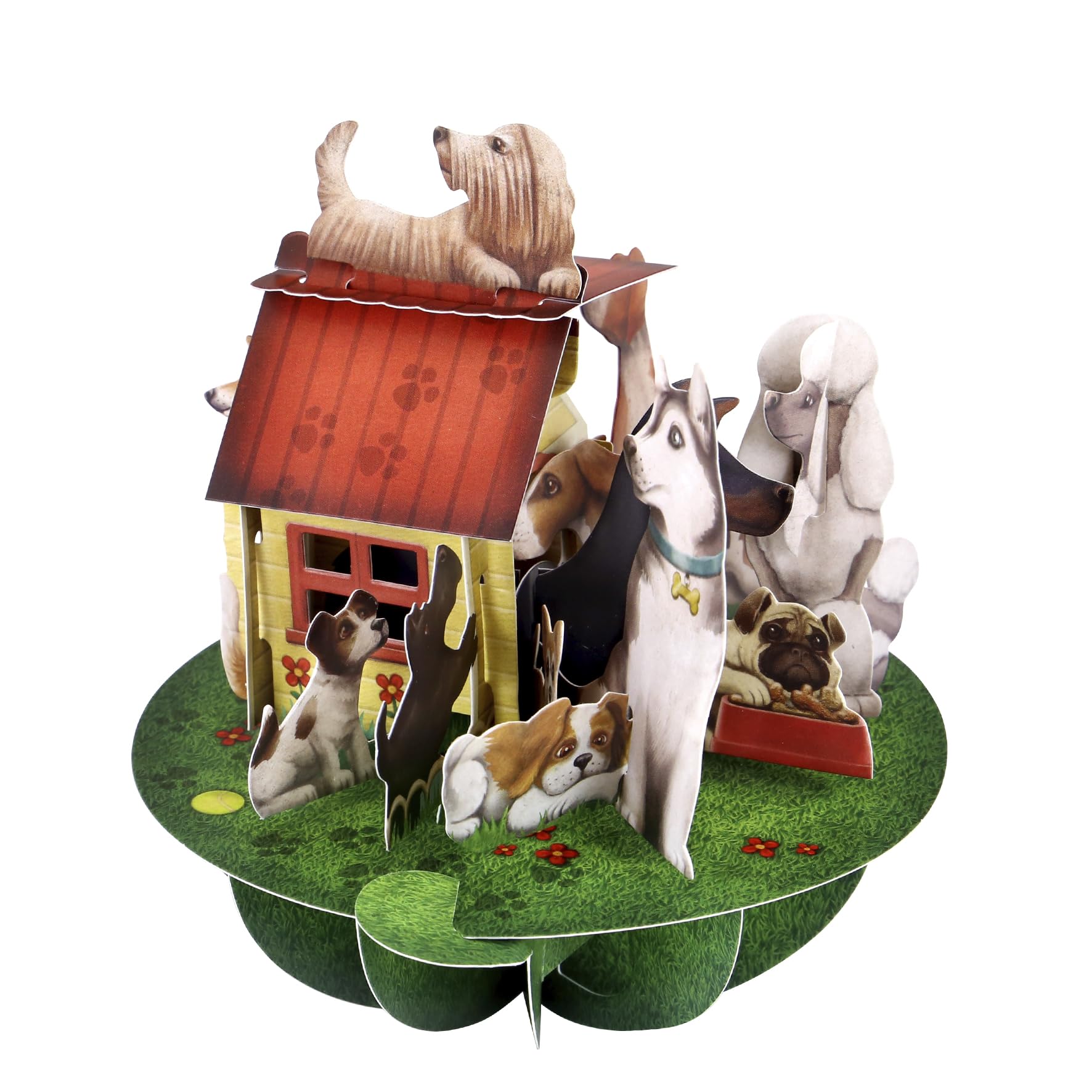 SANTORO Pirouette, 3D Pop Up Greeting Card - Dogs & Kennels - For Her, For Him, For Kids, Birthday