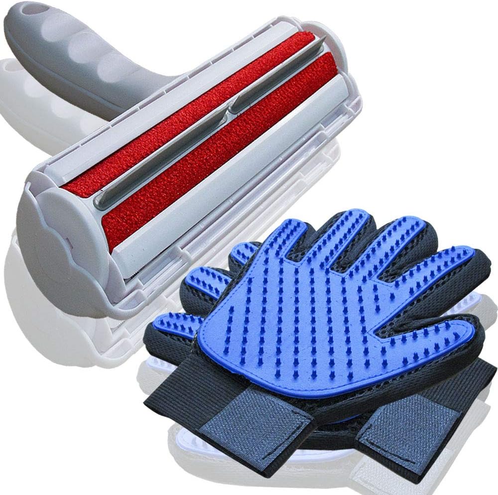 Rabbitton Roller Pet Hair Remover – Dog Hair Remover and Cat Hair Remover. Best Fur Remover to Make Couch Cleaner and More. Gift, a Pair of Pet Grooming Gloves are Included.