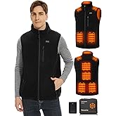 Hecusma Fleece Heated Vest for Men with Battery Pack 16000mAh 7.4V, Warming Mens Heated Vest, Fleece Heating Vests for Men