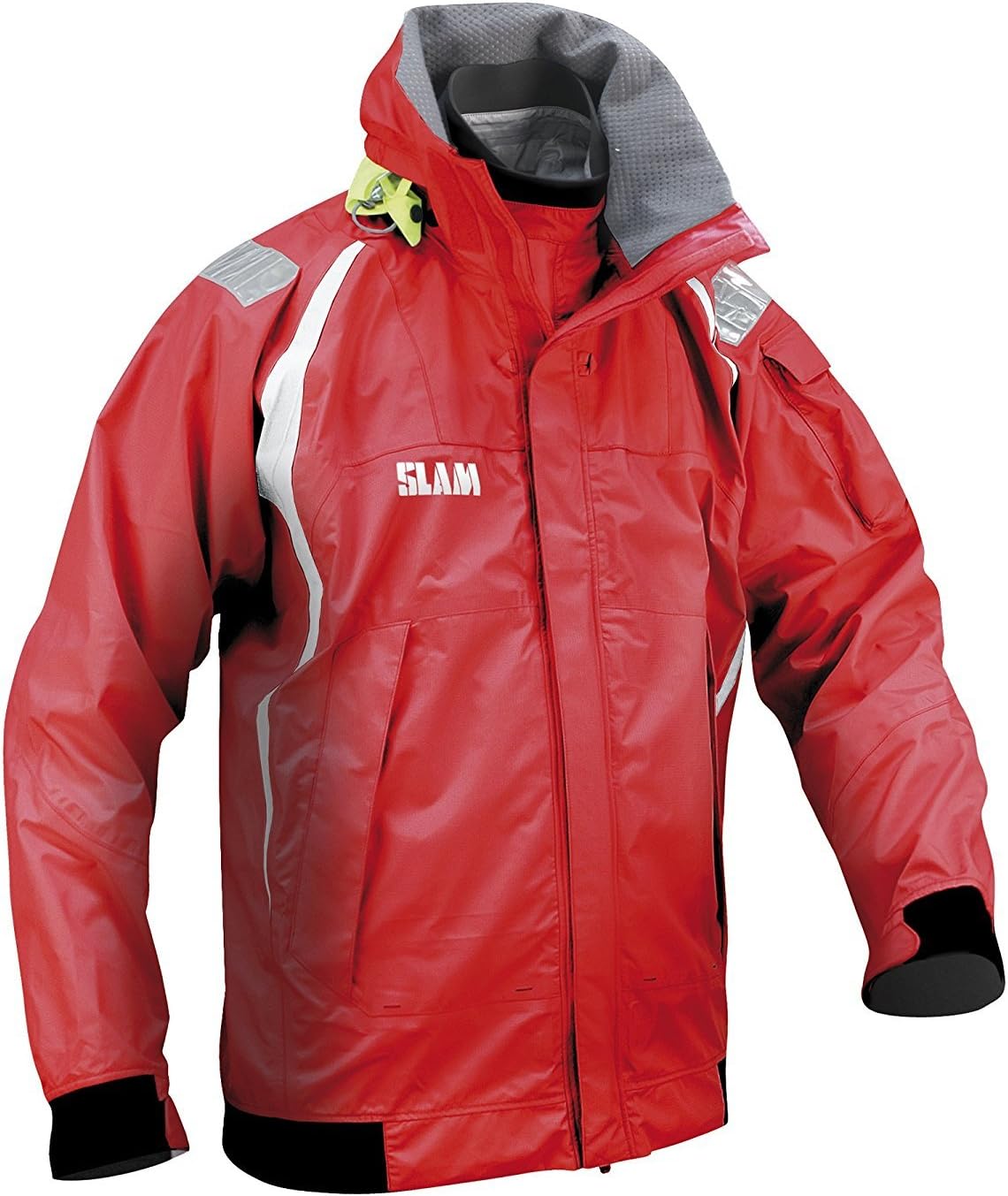 SLAM Force 4 Jacket Men's 25.000mm Waterproof Light Grey 3-LAYER NYLON RIPSTOP Highly-visible roll-away hood with reflective patch