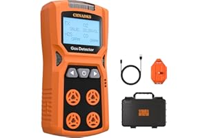 CHNADKS ADKS-4 Gas Detector, 4 Gas Monitor H2S,O2,CO and LEL Multiple Indicator with Vibration, Audible, Visual 4 Gas Monitor Personal Rechargeable Gas Sniffer Alarm with LCD