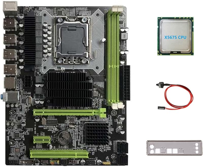 Lodokdre X58 Motherboard LGA1366 DDR3 ECC RAM X5675 CPU + Switch Cable