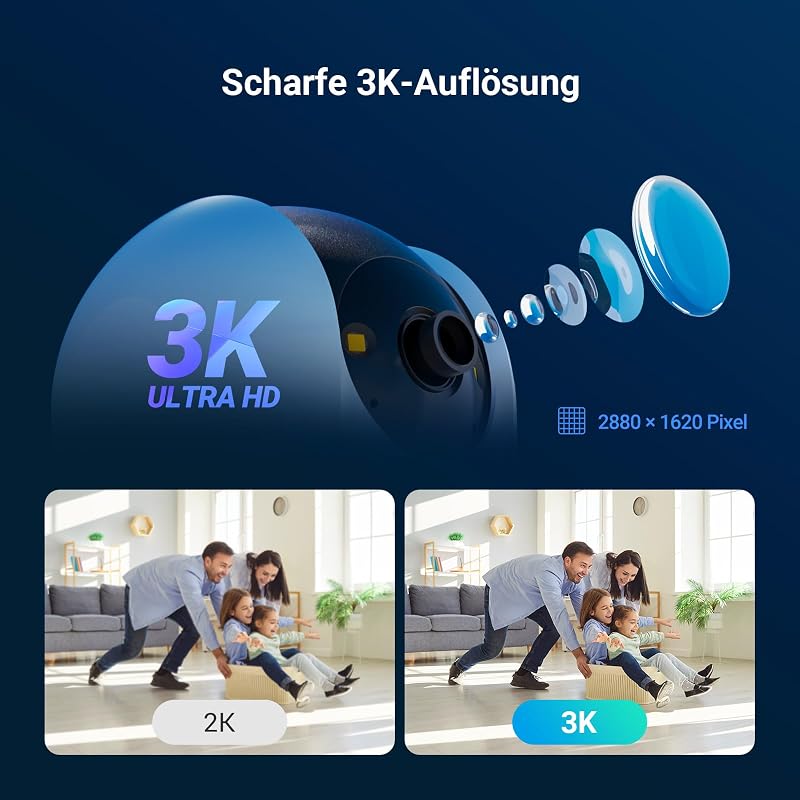 C6N G1 3K 5MP WLAN Überwachungskamera Innen, 360 PTZ (2er Pack)