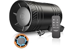 ONVEAN 4 Inch Inline Fan with Remote, Upgraded 2Way 6Speed Inline Duct Fans High-Efficiency Exhaust Duct Fan DC Motor, Low Noise HVAC Ventilation in Basement Bathroom Workshop Attic FP126A