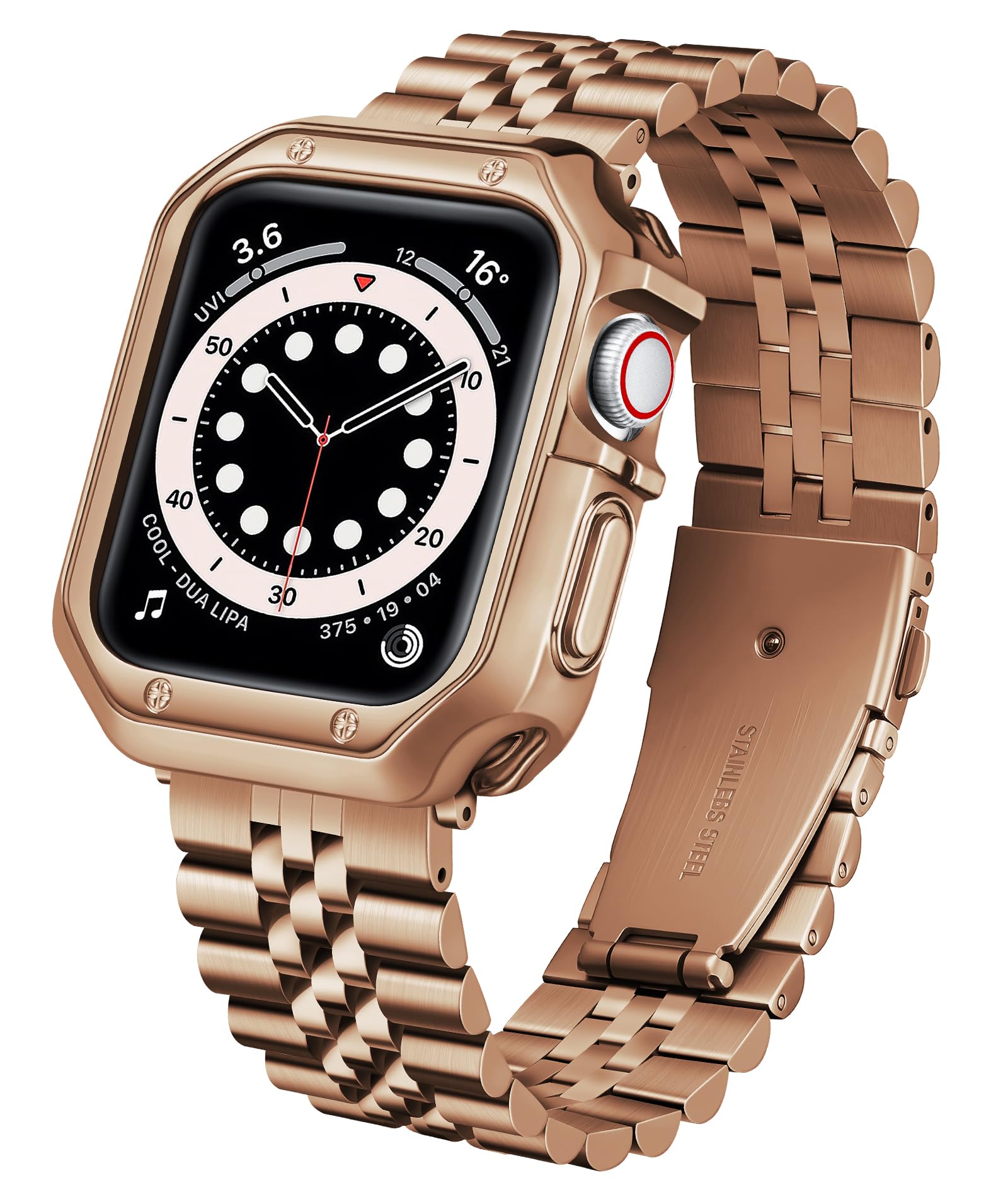 BINLUN Compatible with Apple Watch Band 49mm 46mm 45mm 44mm 42mm 41mm 40mm 38mm for Men Women, Stainless Steel Metal Strap with TPU Case Fit for iWatch Series Ultra/SE3/11/10/9/8/7/SE2/SE/6/5/4/3/2/1