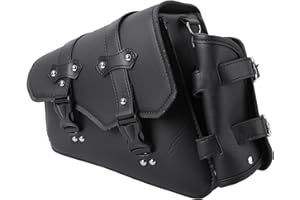 Homoyoyo Motorcycle Saddlebags Motorcycle Hanging Side Bag with Water Bottle Holder Bag Motorcycle Swingarm Bag Black (Left Side)