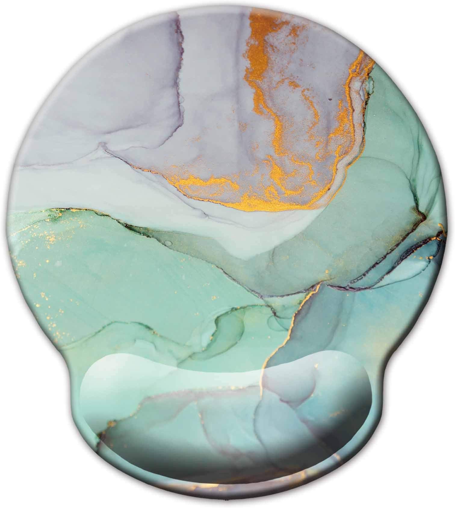 Ergonomic Mouse Pad with Wrist Support,Dooke Cute Wrist Pad with Non-Slip Rubber Base for Computer, Laptop, Home Office Gaming, Working, Easy Typing & Pain Relief Marble