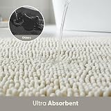 KEPLIN Non Slip Microfibre Bath Mat 40x60cm White Soft Quick Dry view 5