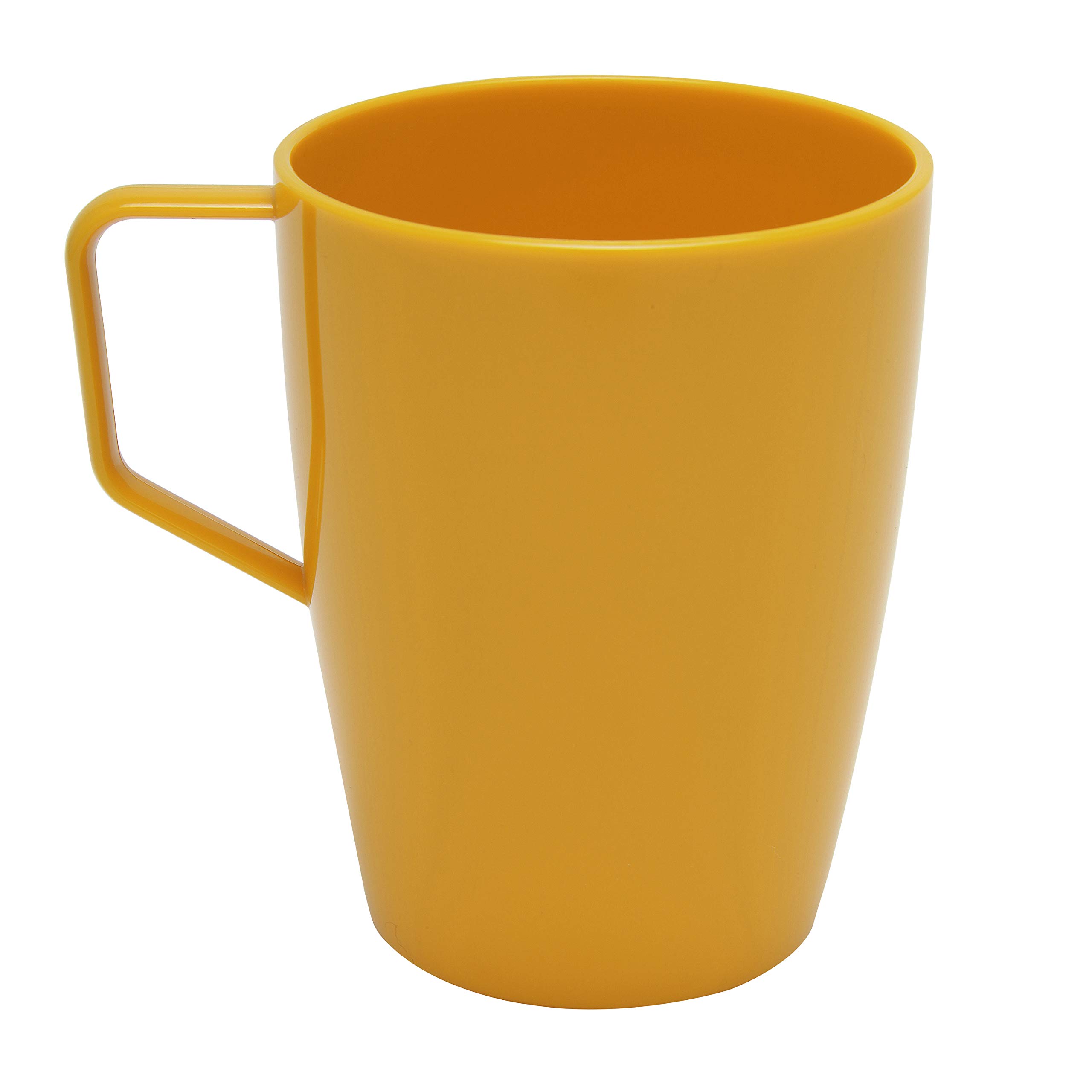 Harfield Beakers Mugs with Handle (Yellow 280ml) Pack of 4 Virtually Unbreakable Polycarbonate Plastic