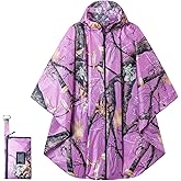 Rian c0de731 Hooded Rain Ponchos for Adult - Rain Coat and Rain Jacket with Waterproof Pocket and Zipper