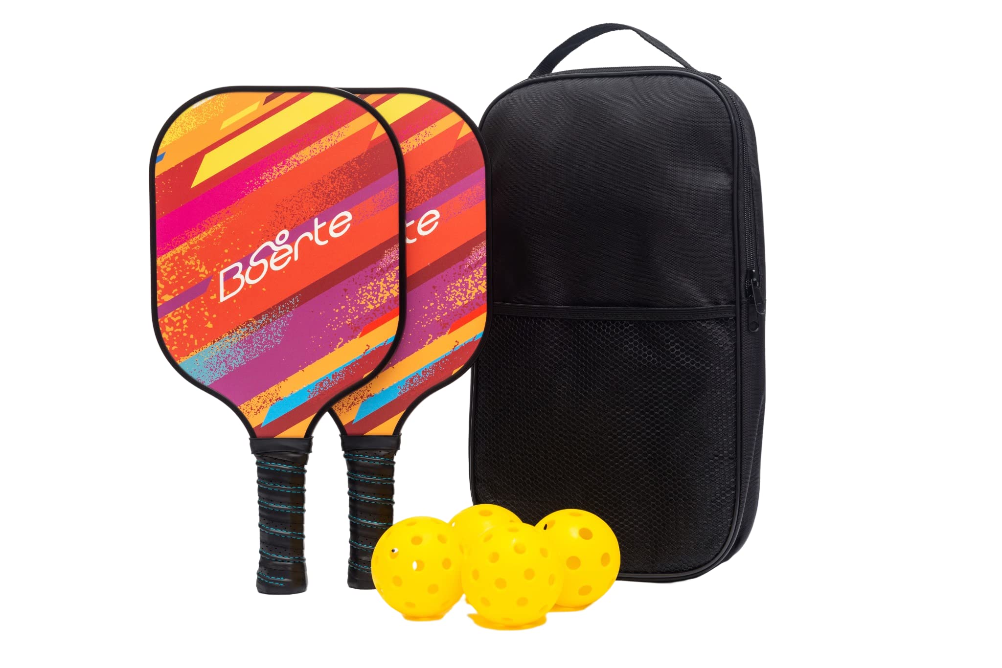 Boerte X-FOIL Pickleball Set, Graphite Pickleball Paddles Set of 2 and ...