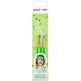 Snazaroo Green Starter Brushes - Set of 3 | Fine, Round, Flat Brush Pack, For Use with Face &amp; Body Paint, Easily Cleans with Warm, Soapy Water, Compact