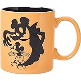 Silver Buffalo Disney Mickey Mouse Halloween Spooky Ghost Shadow Wax Resist Ceramic Mug, 20 Ounces