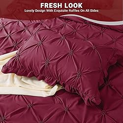 JOLLYVOGUE Dark Red Twin Size Comforter Sets 5